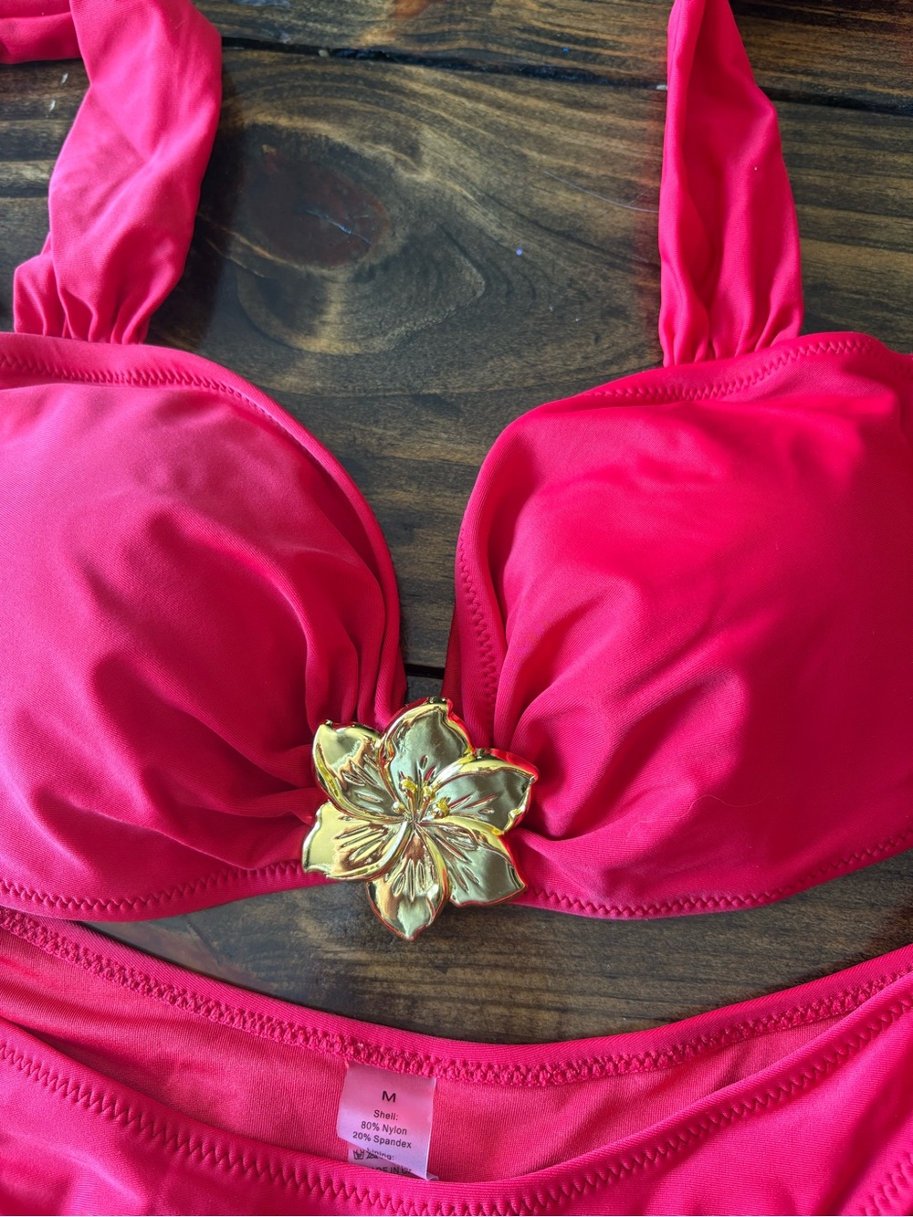 Red Gold Flower Bikini - Picture 2 of 3